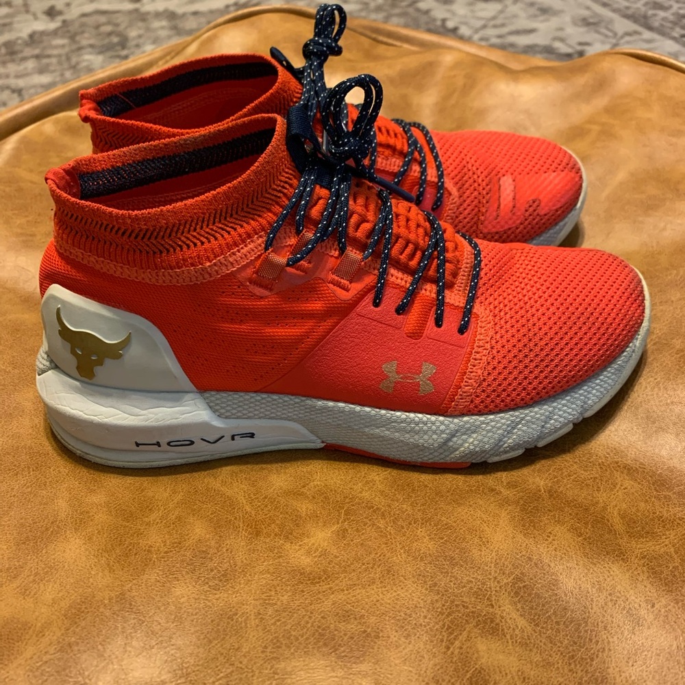Under Armour Project Rock 2 Blood Orange Halo Grey (Women's) size 7.5 - Picture 2 of 8